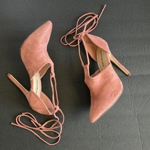 Justfabulous Mauve Pink Faux Suede Stiletto Heels Size 5.5